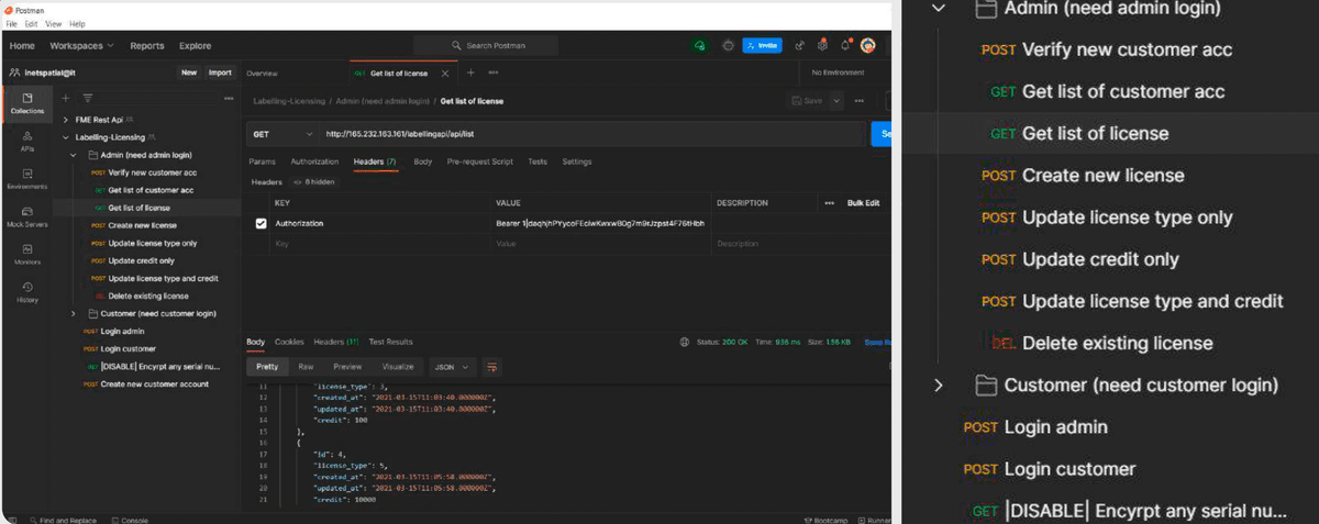 Software Licensing API