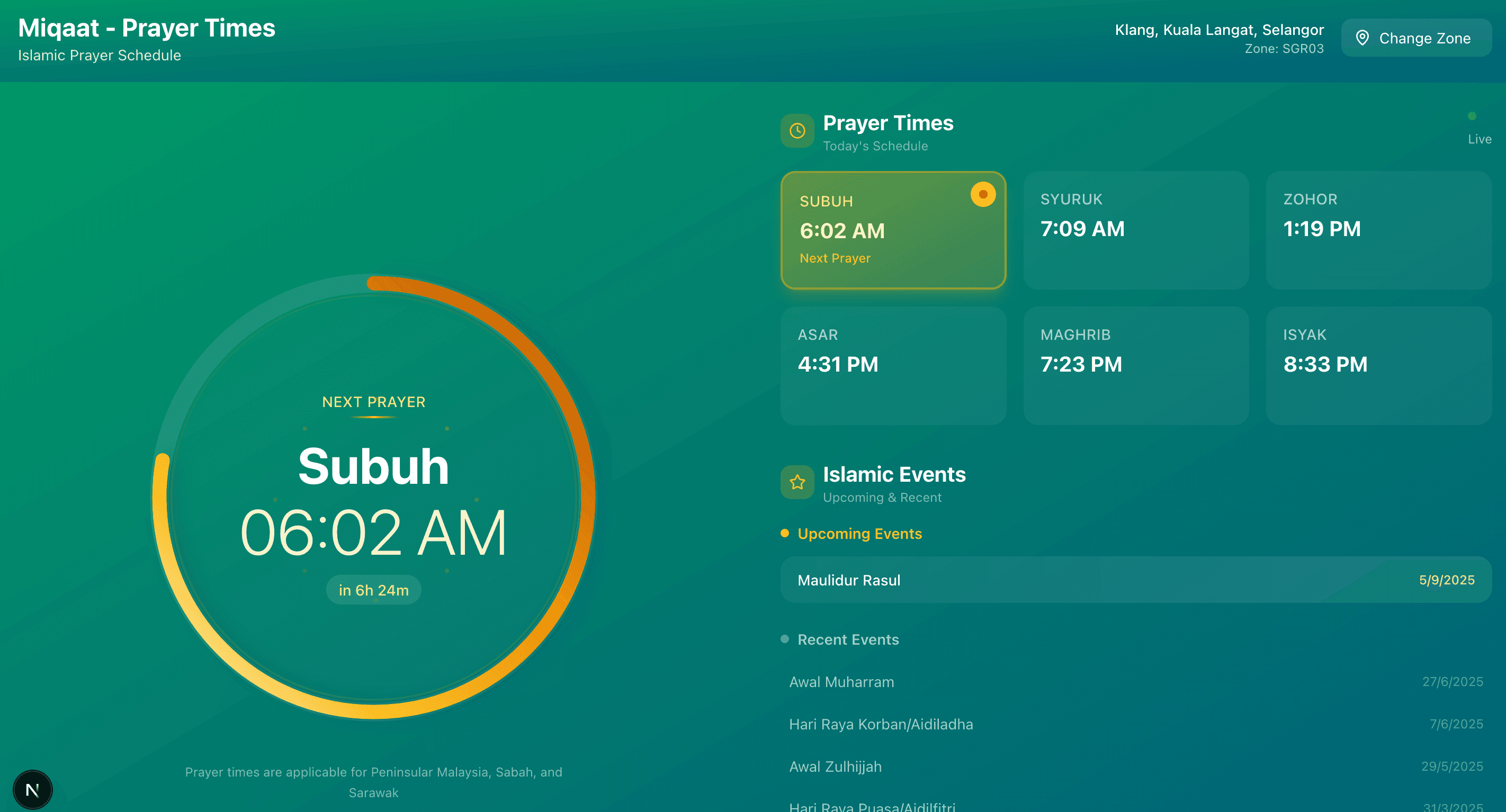 Modern Solat App